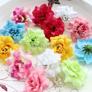 100 kozarcev 1.75 cm Mini mix barve Žamet Rose cvet Obrti in Dekoracijo umetno cvetje