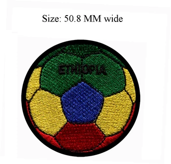 Etiopija Nogometno Žogo vezenje obliž 50,8 MM širok /oblačilo pribor/DIY/lepila, varnostno