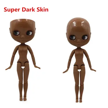 Blyth lutka Super Črno Kožo Skupni organ plešast lutka, ki je Primerna za preoblikovanje lasišče za njo je primerna za 1/6 lutka
