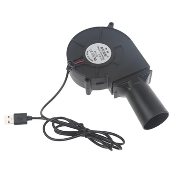5V USB Plug Krog za Glavo izstopu Zraka Ventilator Visoke količine Zraka Zunanji žar Žar Prenosni Ventilator z Majhnimi za Turbine