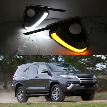 Avto Rekonstrukcija LED Dnevnih Luči Vključite Opozorilne Luči Za Toyota Fortuner 2015-2018