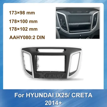 Radio Fascijo Okvir za Hyundai IX25 Creta 2014+ Stereo DVD Plošči Dash Gori Trim za Hyundai Installation Kit Okvir Armaturna Plošča
