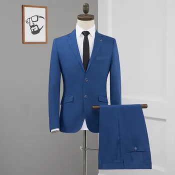 2021 Vroče Prodaje high-end po meri poslovnih poroka obleke, jopiči dva-kos Slim velikosti modra boutique obleko z Nizkimi stroški na debelo