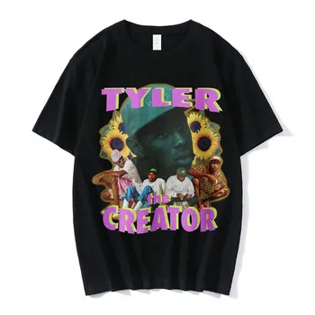 Rap Pevec Tyler The Creator Hip Hop T-majice Moške Ženske Black Retro Grafični T Shirt Bombaž Unisex Prevelik Tee Shirt Ulične