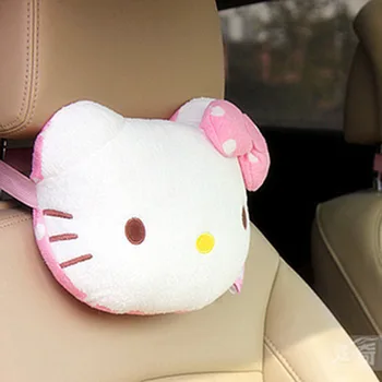 Kawaii Sanrio Hello Kitty Luksuzen Avto Blazino Nazaj Blazine, Polnjene Risanka Plushie Igrače za Dekleta, Ženske, Božična Darila za Rojstni dan