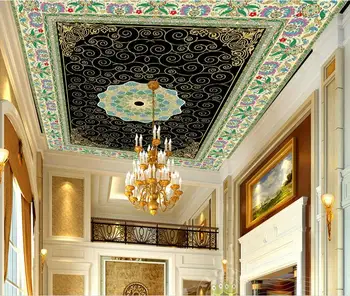 po meri 3d strop foto stenske freske Pisano etnično cvetje 3d stropne freske ozadje dnevna soba luksuzni strop ozadje
