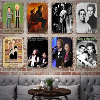 Simon in Garfunkel Band Dekor Plakat Letnik Tin Prijavite Kovinski Znak Dekorativna Plošča za Pub Bar Človek Jama Klub Dekoracijo Sten