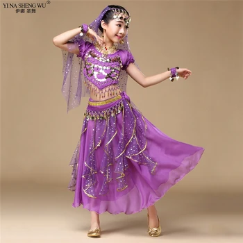 Otroci Belly Dance Kostumi 2/7pcs Nastavite Orientalski Ples Dekleta Ples Trebuh Indija Trebuh Ples, Oblačila Otrok Otroci Indijski Bellydance