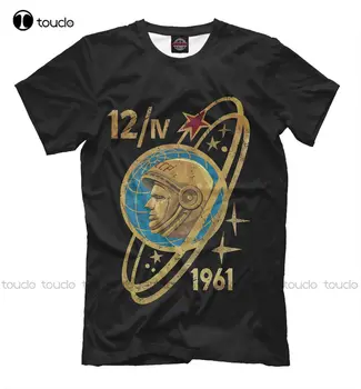 Гагарин Россия Nove T-Shirt Prostor Gagarin Zssr Rusija Astronavt Tee Odbojka Srajce Moda Tshirt Poletje Novo Priljubljeno Tshirt