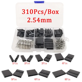 310Pcs/Box 2.54 mm Igrišču Moški+Ženska Dupont Kabel Skakalec Žice 1/2/3/4/5/6/8 Pin Pin Header Stanovanj Elektronski Priključek DIY Kit