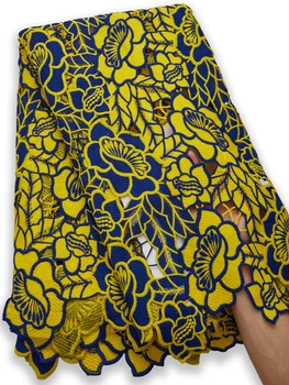 Visoka Kakovost Afriške Guipure Kabel Čipke Tkanine Stilsko Cvet Pisanih Vodi Topen Čipke Tkanine Za Svate Sew A2696