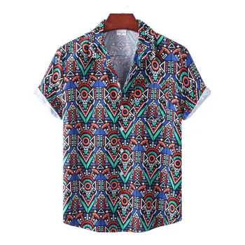 15 Barve Moške Hawaiian Majica Fashion Tiskanja Kul Plaži Svoboden Bluzo Za Moške Kratkimi Rokavi Moški Vrh Tee M-3XL