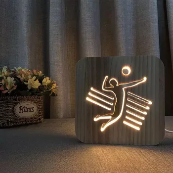 USB ustvarjalne masivnega lesa noč svetlobe nogomet preprosto tabela lučka za branje svetlobe šport ljudem, košarka počitnice razsvetljavo darila