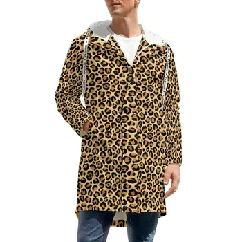 Klasična Leopard Jarek Coats Živali Tiskalni Vložki Vrhnja Oblačila Priložnostne Debele Windbreakers Človek Natisnjeni Sodobne Windproof Zimske Jakne