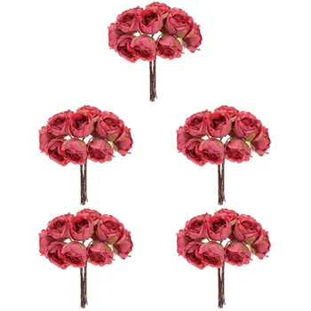 10 Grozde Živo Umetno Rose Šopek Romantično Rose Cvet Šopek Valentinovo Svile Rose Cvetje