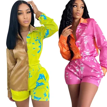 2021 Jeseni Ženske Mozaik Obleke Z Dolgimi Rokavi River Neck Majica + Priložnostne Hlače Urad Dama Streetwaer Obleke Realne Slike