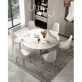 Razkošje svetlobe post-moderne okroglo jedilno mizo in stoli doma sodobne skrilavca kombinacija majhno stanovanje Evropske italijanske luksuzne din