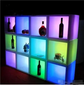Prenosna LED Svetlobna Bar Kabinet Vino Zaslon Primeru Pisane Nepremočljiva Plastike, Pivo, Šampanjec Vedro Ice Cube za Shranjevanje Posode