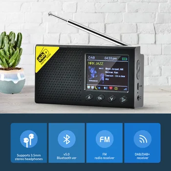 2022 nov prenosni doma DAB FM digitalni radio, brezžični bluetooth zvočnik s 2,4-palčni zaslon multi-channel kartica MP3 playe