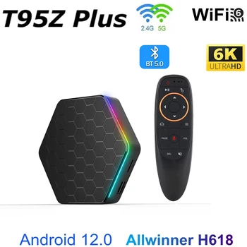 T95Z PLUS Android 12.0 TV Box Allwinner H618 6K 2.4 G/5 G Dual Band WiFi6 BT5.0 Multimedijski Predvajalnik, 4 GB 64B Globalni Različici Set Top Box