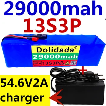 48v litij-ionska baterija 48v 29Ah 29000mah 500w 13S3P Litij-ionske Baterije Za 54.6 v E-kolo, Električna kolesa, Skuterja +Polnilec