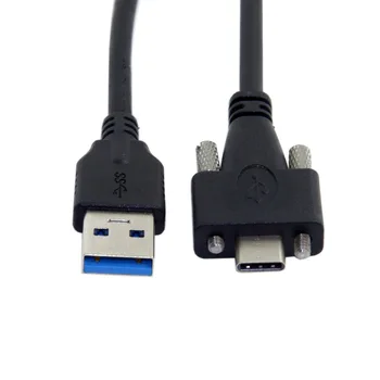 Xiwai CY USB 3.1 Tip-C Dual Vijak Zaklepanja Standard USB3.0 Podatkovnega Kabla 1,2 m Panel Mount Tip