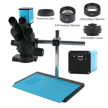 3.5-90X Simul-osrednja Trinocular Stereo Mikroskop 1080p HDMI SONY IMX385 Industrijske Video Kamero Za Merjenje PCB Spajkanje