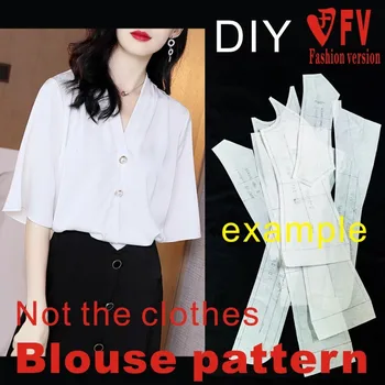 Pol-sleeved majico vzorec žensk šifon bluzo rezanje risanje 1:1 oblačilo strukture vzorec BCY-113