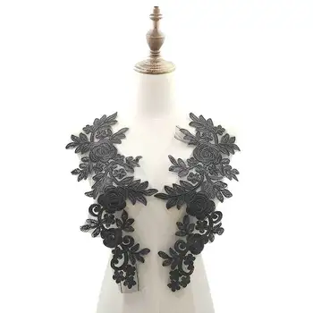 Cvetlični Obliži Za Oblačila Oblačila Poročno Obleko Izrez Dekor Šivalni Pribor Needlework DIY Obrti Čipke Ovratnik Aplicirano