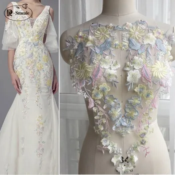 2018 nove Mešane barve Vezene čipke cvetove Par cvetje DIY obleko plesna predstava oblačila poročni dodatki RS2138